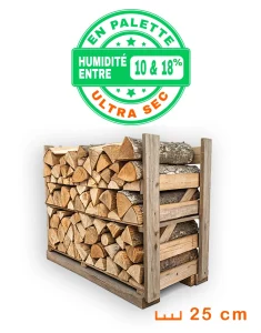 Bois de Chauffage en Palettes Ultra-Sec - 25 cm