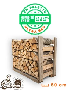 Bois pour les restaurants conditionné en Palettes Ultra-Sec - 50 cm